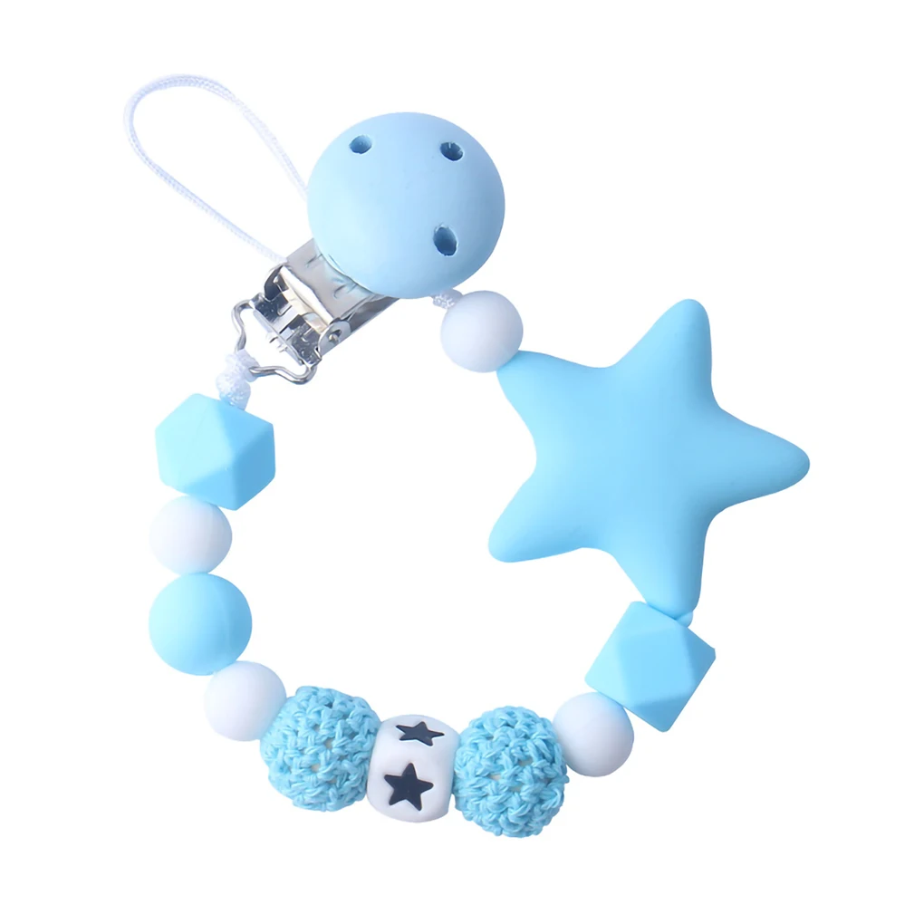 

Baby Teether Chain Baby Silicone Pacifier Chain Portable Reusable Nipple Clip Teething Chew Toy Newborn Safety Pacifier Clips