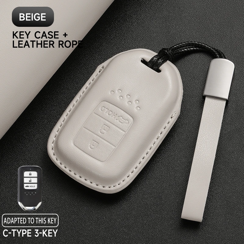 Кожаный чехол для автомобильного ключа, защитный чехол-брелок для Honda Accord Civic 8 10 11th Gen HR-V CR-V BR-V Vezel Jazz Freed Pilot