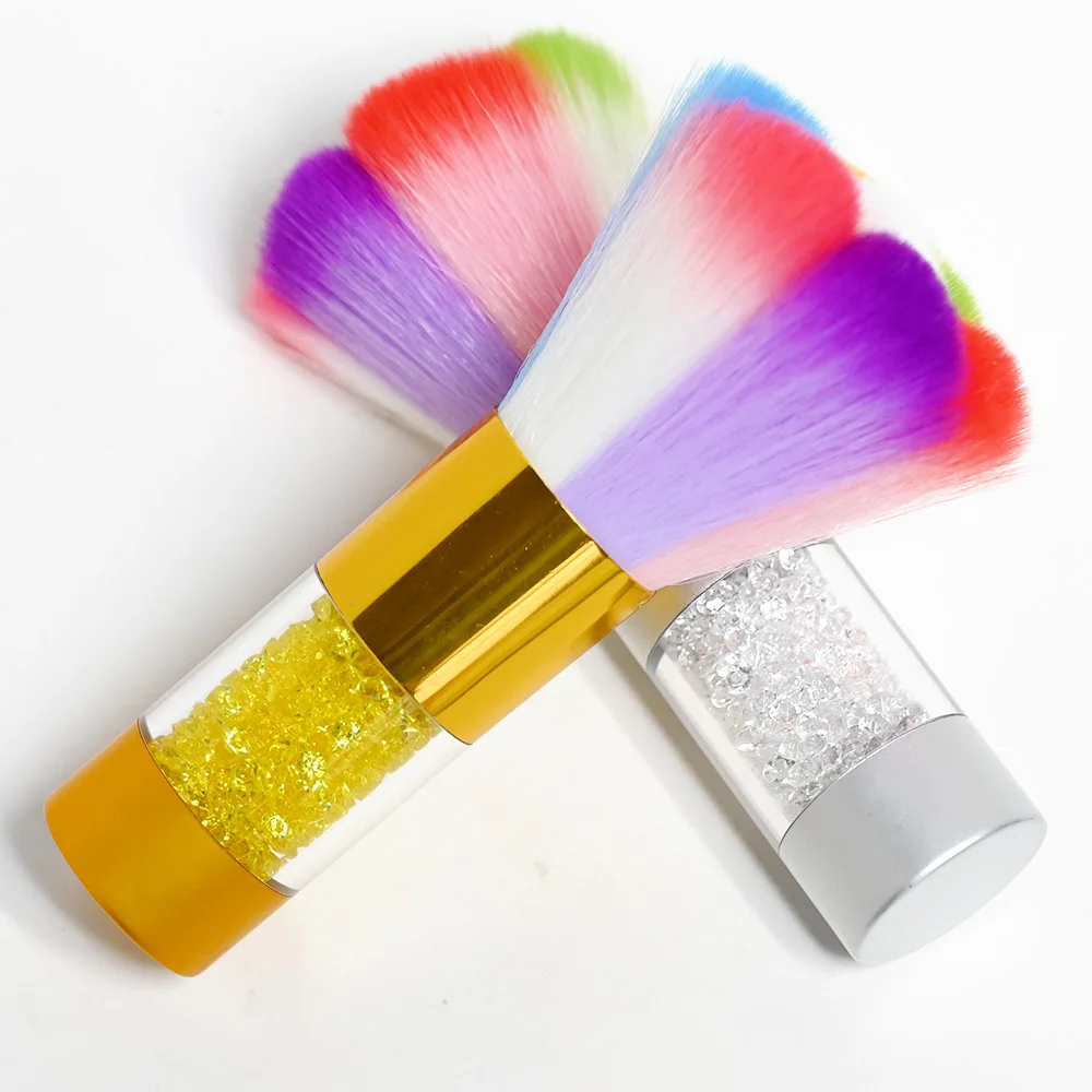 

Rainbow Color Nail Art Brush For Nail Powder Dust Remove Acrylic UV Gel Polish Powder Cleaning Tool Beauty Manicure Makeup Brush