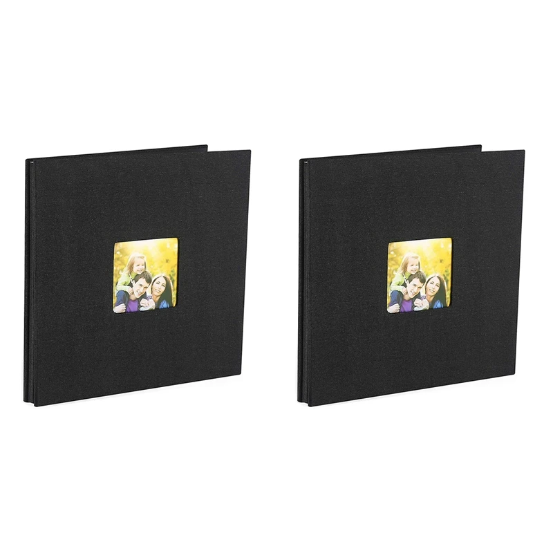 

2X фотоальбом самоклеящийся альбом для скрапбукинга для свадьбы/семьи/влюбленных льняной чехол «сделай сам» подарок на день Святого Валентина матери черный