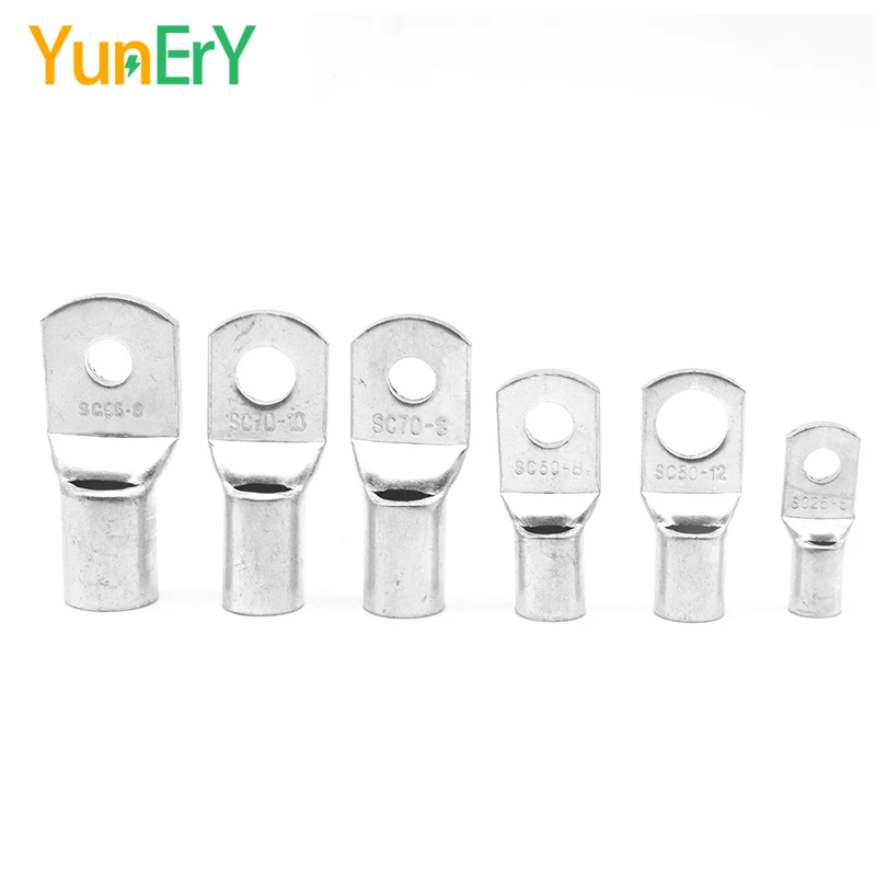 10/25/50 шт., наконечники для кабелей SC6, SC10, SC16, SC25, SC35, SC50, 10-50 мм², коннектор для проволоки, толстый Луженый припой, наконечник 10-1/0 AWG
