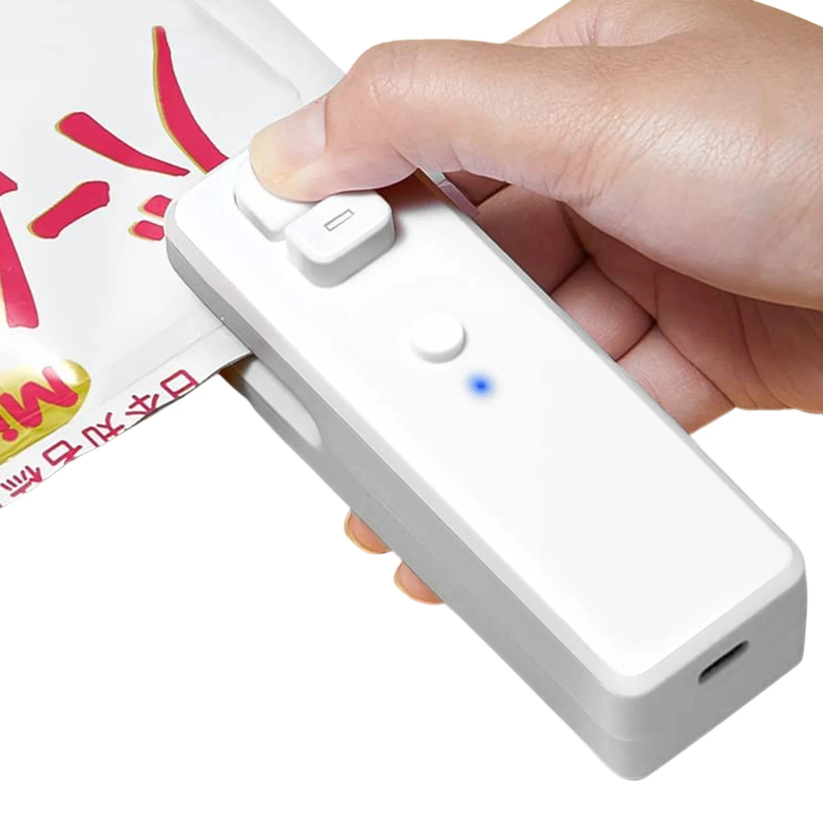 

Mini Bag Sealer Handheld Heat Vacuum Sealer And Cutter Adjustable 2 In 1 Heat Seal And Cutter Mini Food Resealer For Kitchen