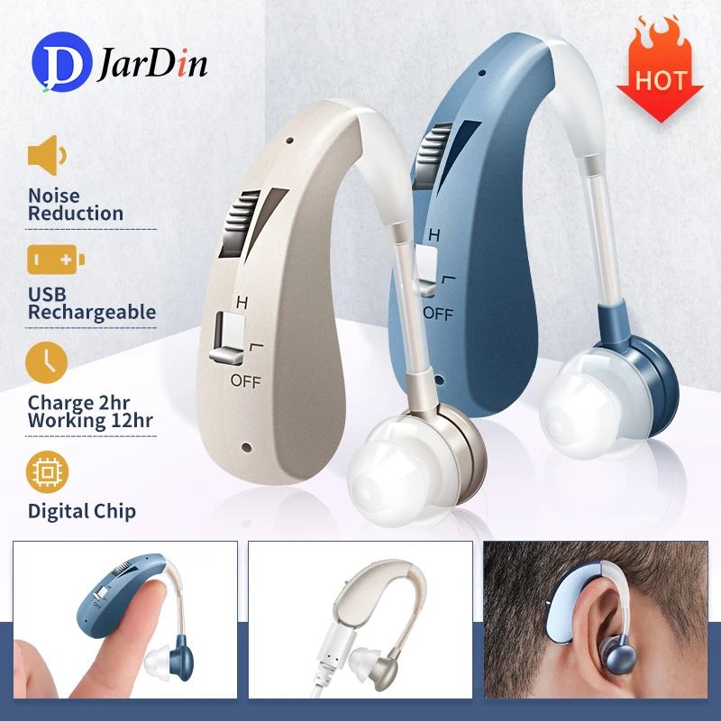 

Rechargeable Hearing Aids Digital Mini BTE Hearing Aid Adjustable Tone Sound Amplifier for Deafness/Elderly Aparatos Auditivos