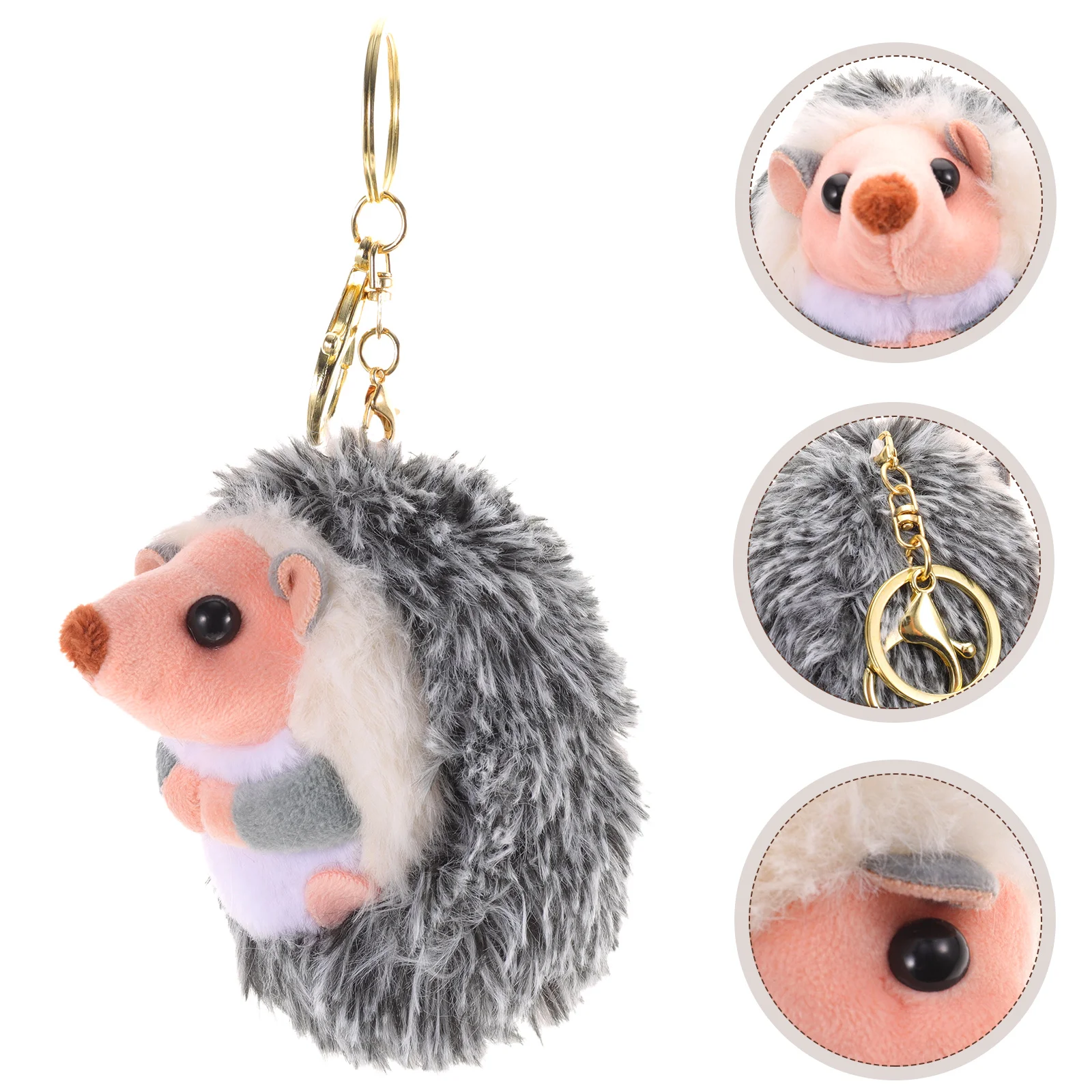 

2 Pcs Little Hedgehog Pendant Plush Ornament Stuffed Keychain Schoolbag Pendants Mini Toys Kids Animals Ring Decor Bags Luggage