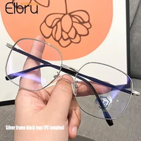 elbru anti blue light blocking glasses metal frame hd clear lens radiation sunglasses women men fashion computer goggle unisex