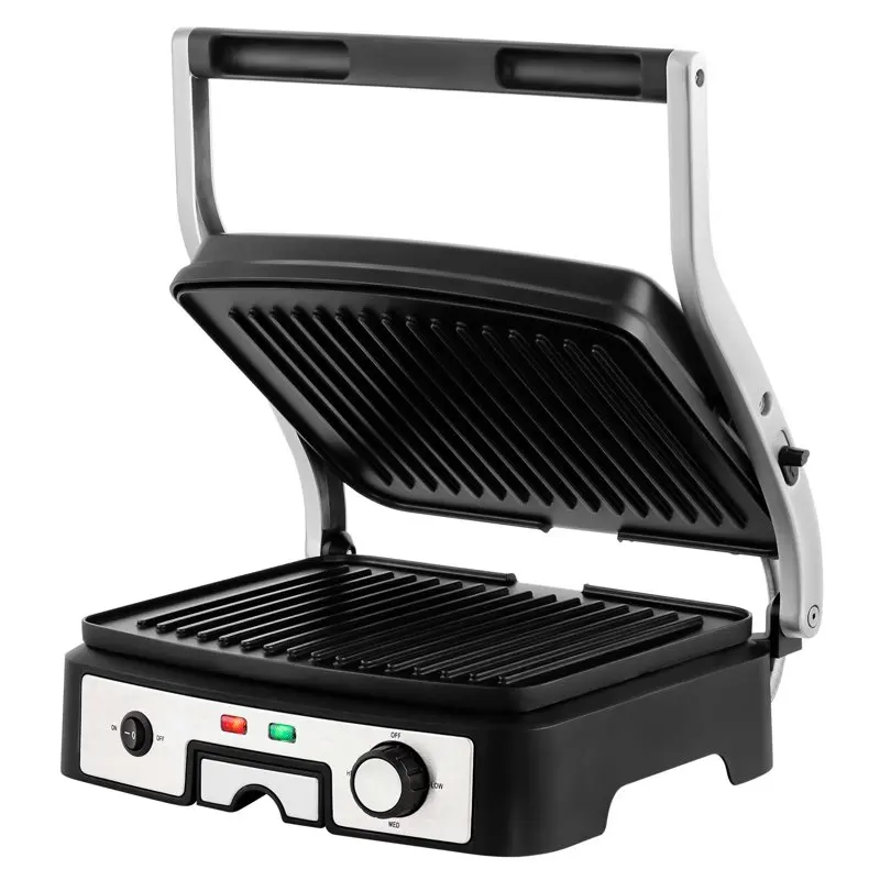 

NEW Electric Indoor Panini Press Grill with 180 Degrees Double Sided Nonstick Cooking Plates and Removable Drip Tray 1500W Perf