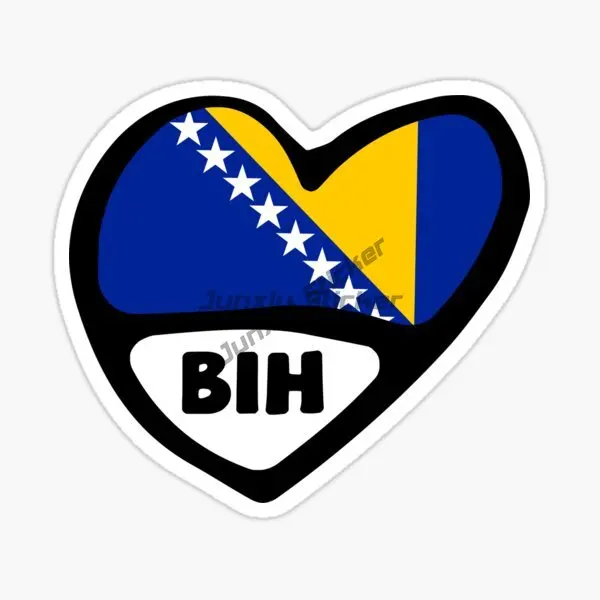 BIH флаг Боснии и Герцеговины, креативные виниловые самоклеящиеся ПВХ для украшения стены, окна, автомобиля, фургона, грузовика, велосипедного шлема, наклейки (art.: 3920cb7f2aff7) - 3920cb7f2aff7