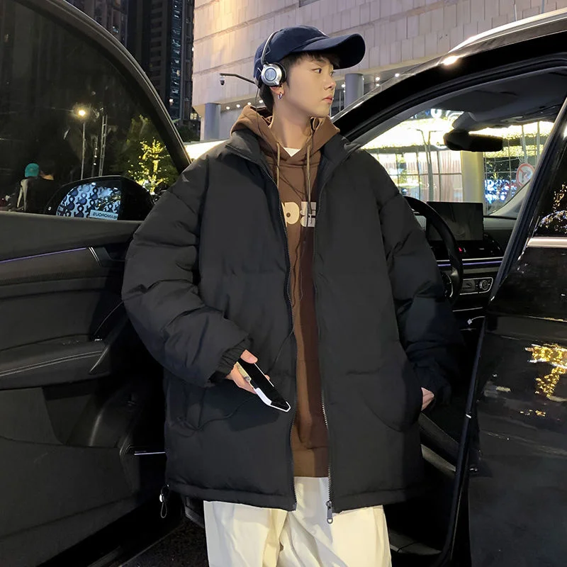 Winter Jacket Men Warm Fashion 4 Colors Casual Thick Down Jacket Men Streetwear Korean Loose Short Coat Mens Parker M-3XL