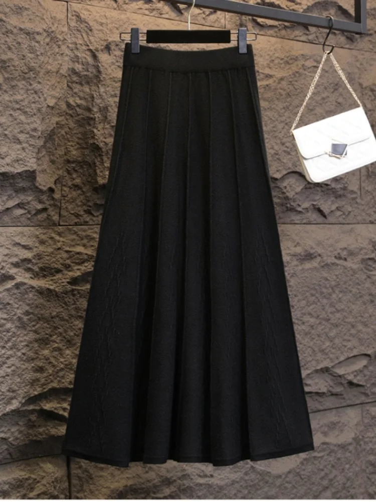 Женская трикотажная Жаккардовая юбка SMTHMA модная Корейская с высокой талией