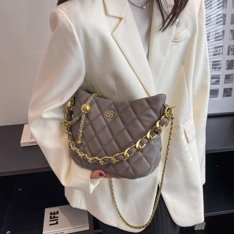 Adjustable Shoulder Strap Chain Crossbody Bag All Seasons Women Fashion Shoulder Messenger Bags Commuter Casual Underarm Satchel