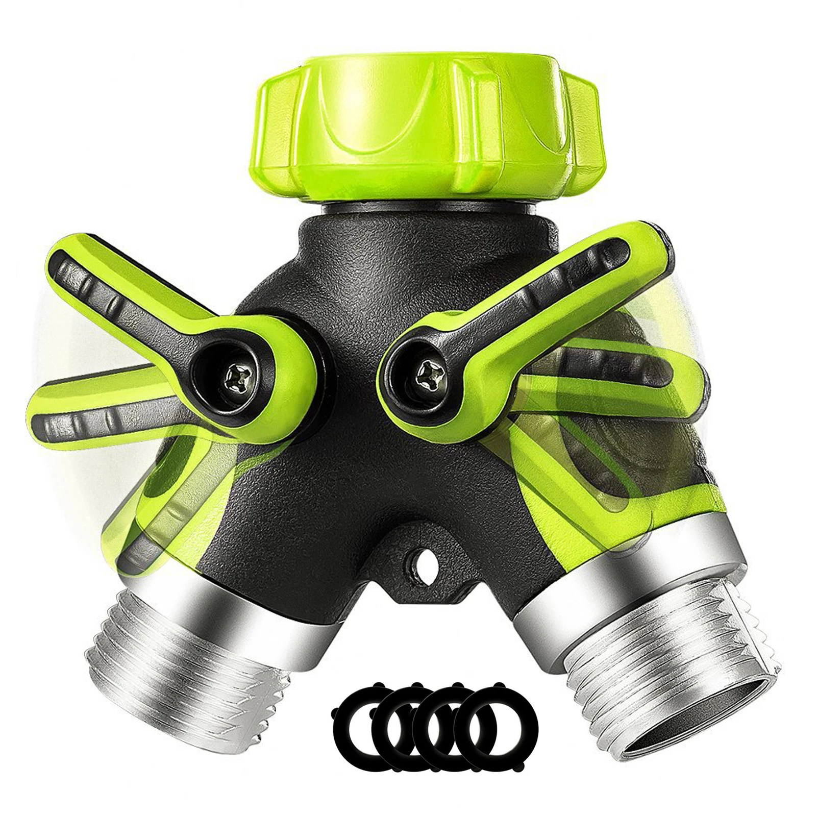 

Разветвитель для шланга, 2-ходовой сверхмощный латунный 2-ходовой разветвитель тройного разветвителя для садового шланга, 2-ходовой металли...