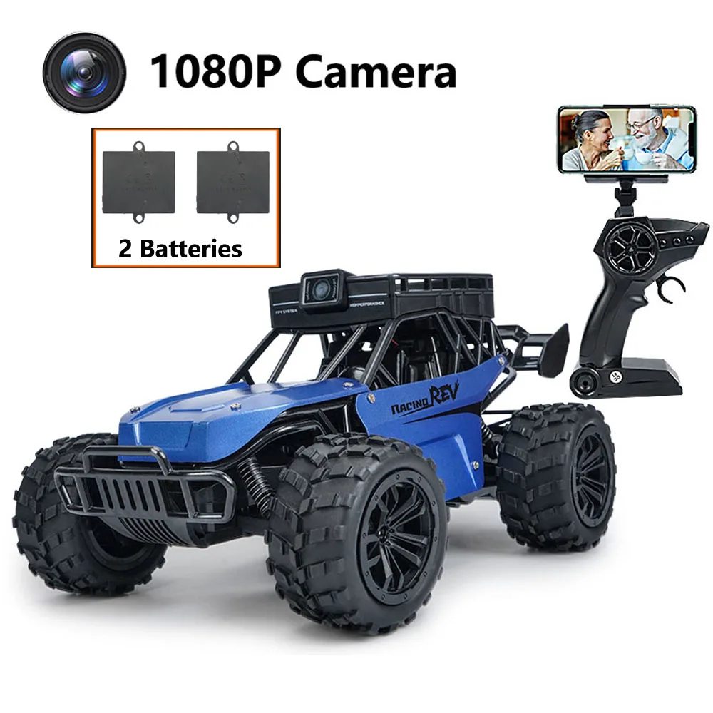 Enlarge 2 Batteries RC Car with WIFI FPV HD Camera 2.4G 4WD Off-road High-speed Remote Control Drift Car Climbing Car Gift for Children
