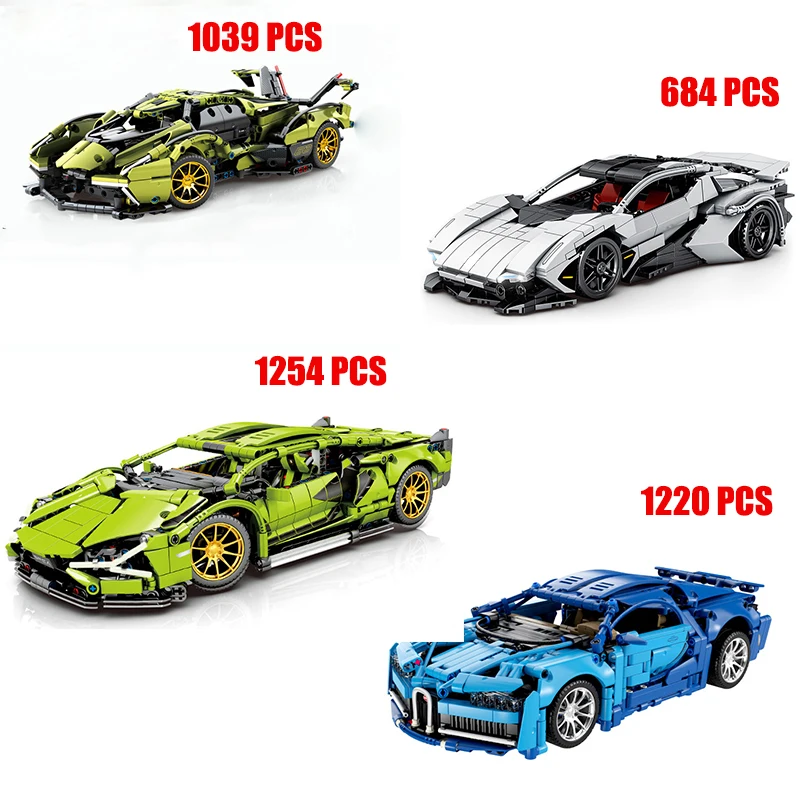 

High-Tech Series Super Sports Racing Car Bricks Model Building Construction Toys Lamborghinied Blocks Vehicle Toys Gift For Kid