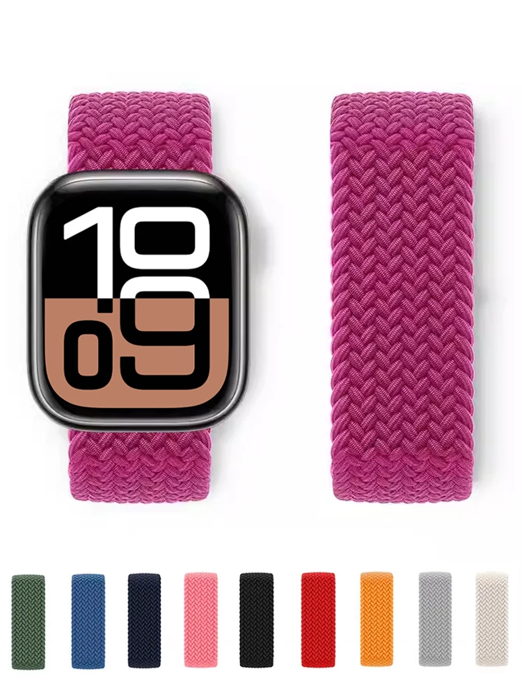 Ремешки для Apple Watch 10 ремешок 42 мм 46 44 45 41 40 плетеный браслет correa iWatch Series 9 7 8 5 SE 6 Ultra 2