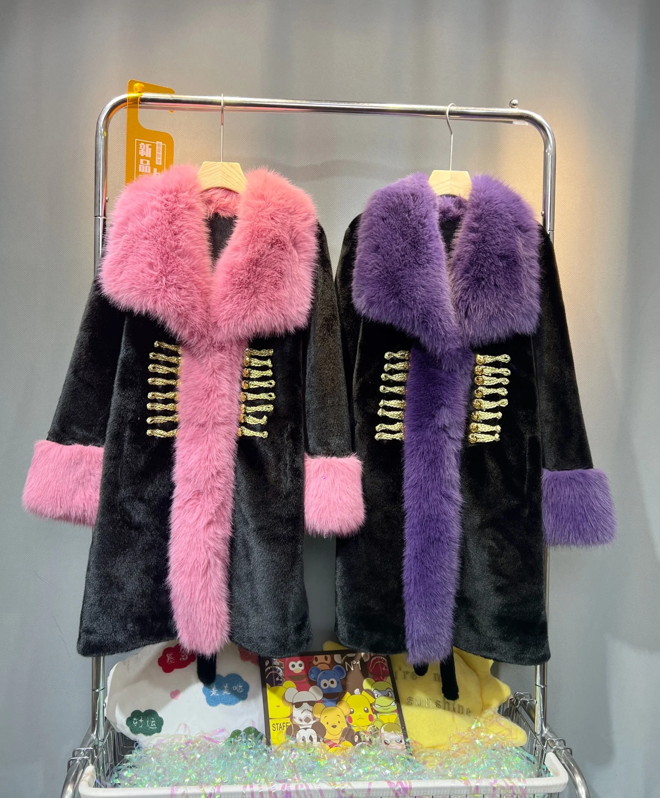 

Новинка, зимнее модное женское пальто средней длины, теплая свободная Меховая куртка с контрастной прострочкой, пальто, уличная одежда, теплая верхняя одежда с длинным рукавом