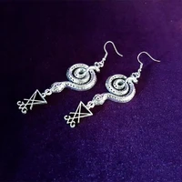 new gothic snake earrings falling mark set lucifer satan snake gothic vampire classical rock jewelry