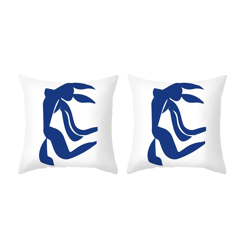 

Скандинавская простая наволочка Ins Синяя абстрактная супер мягкая подушка с принтом Ретро Искусство Наволочка для дивана подушка