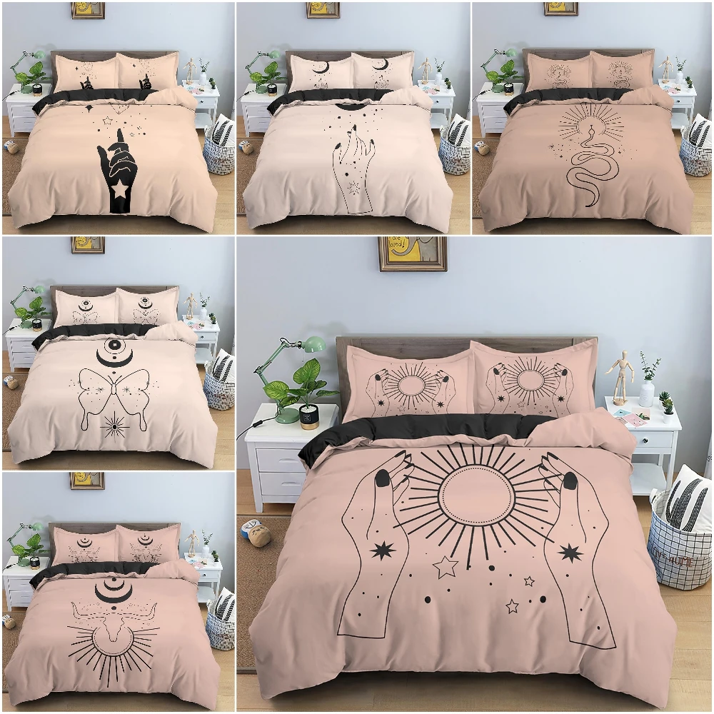 

Mystical Bedding Set Sun And Moon Divination Duvet Cover Queen King Quilt Cover 2/3Pcs Soft Comforter Set
