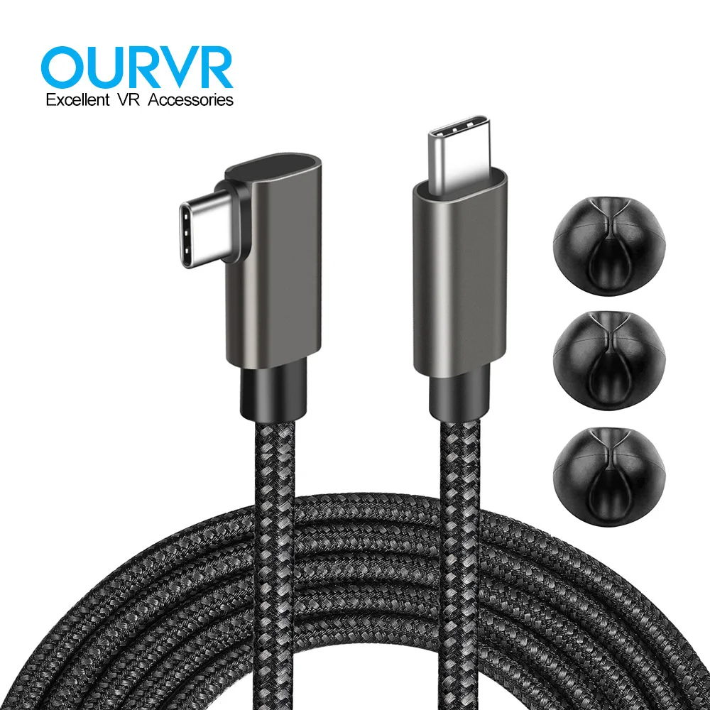 

OURVR Link Cable For Oculus Quest 2 USB 3.2 Gen 1 Data Transfer Fast Charges VR Headset Accessories Type C Cord 3M 5M 8M 10M 15M