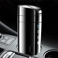 12v 24v portable car heating cup stainless steel water bottle cup thermal temperature kettle coffee tea milk heated