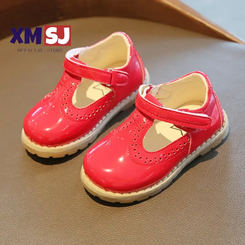 

Baby Girl's Mary Janes Vintage Classic Elegant Cute Little Kids Leather Shoes Three Colors Hollow-out 21-30 Morden Children Shoe