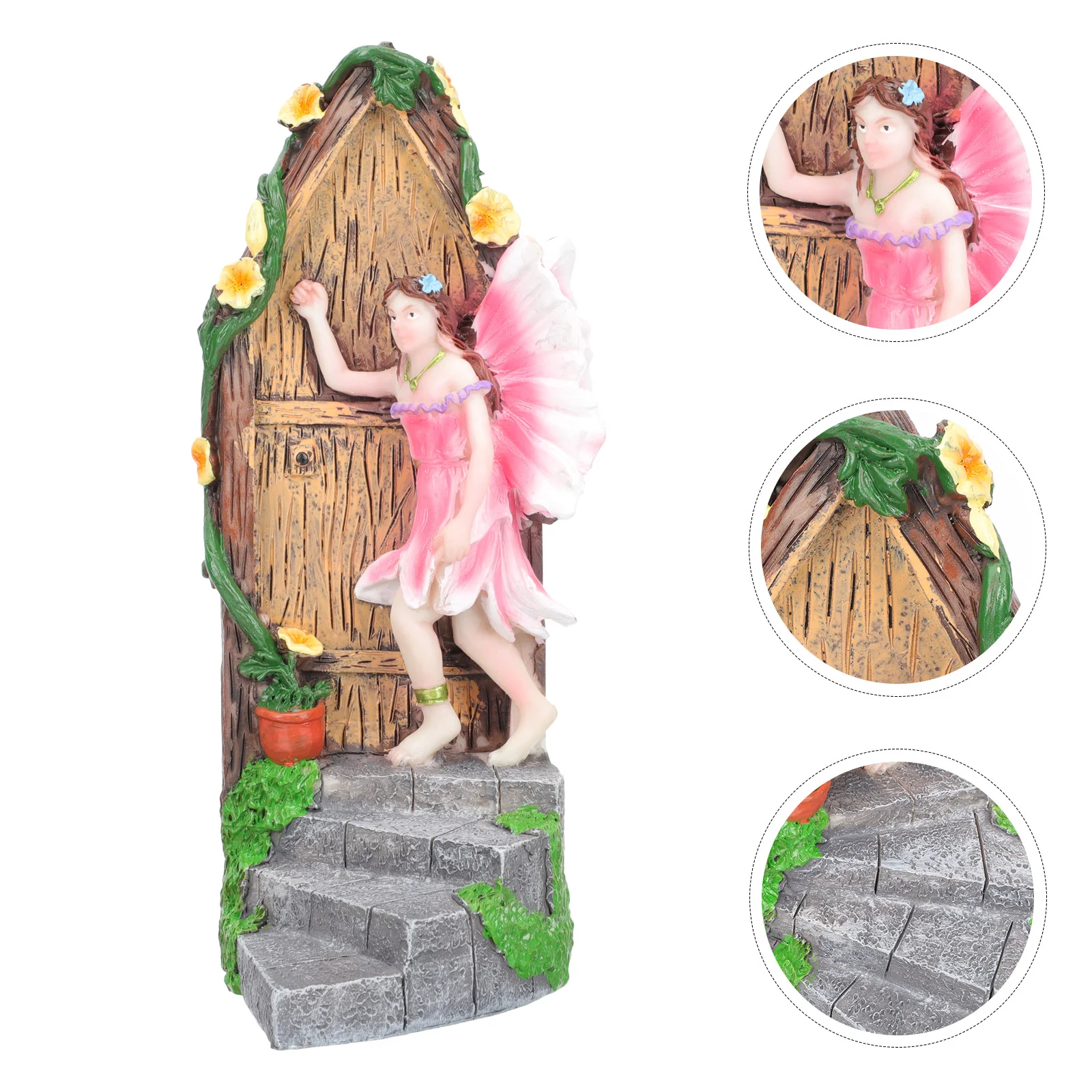 

Door Garden Fairy Miniature Tree Elf Gnome Decoration Statue Sculpturemini Resindecor Hugger Figurines Fish Tankornament Trees