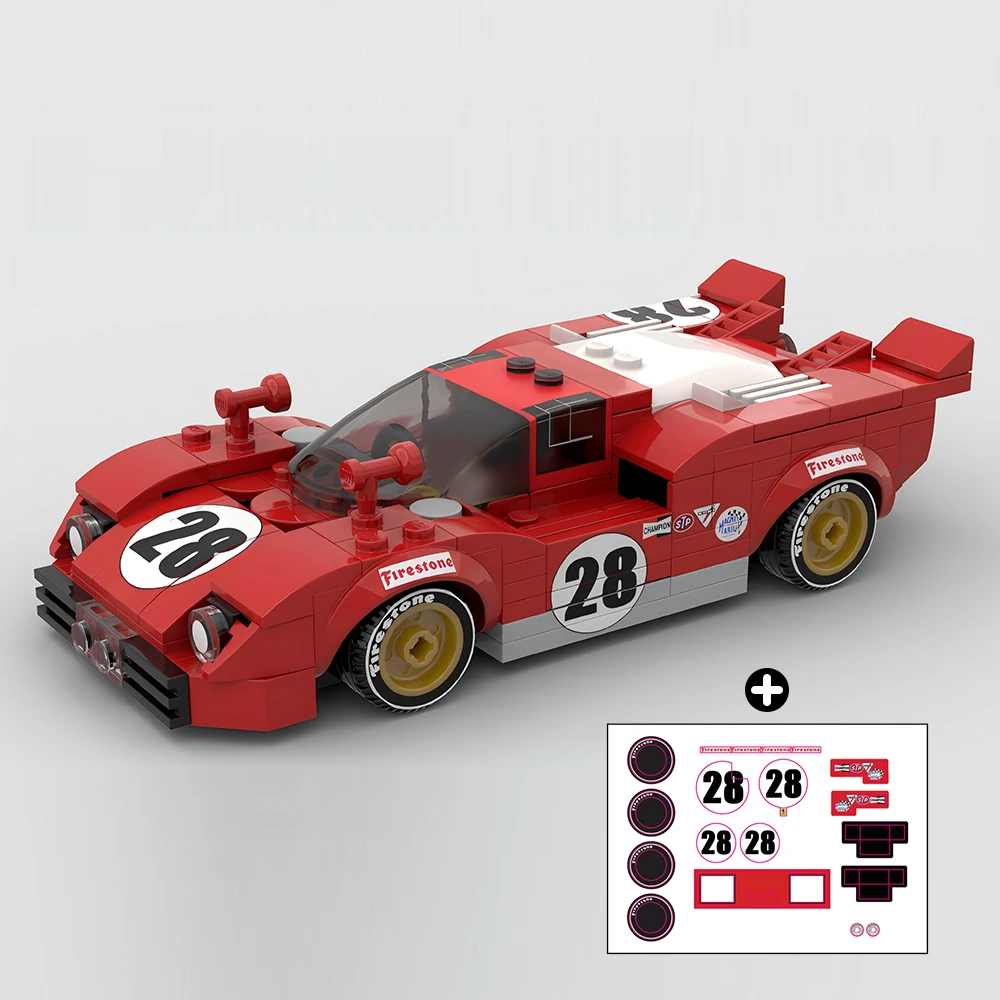 231 шт. Детский конструктор MOC Speed чемпионы 1970 Daytona 24 часа выносливости гоночный