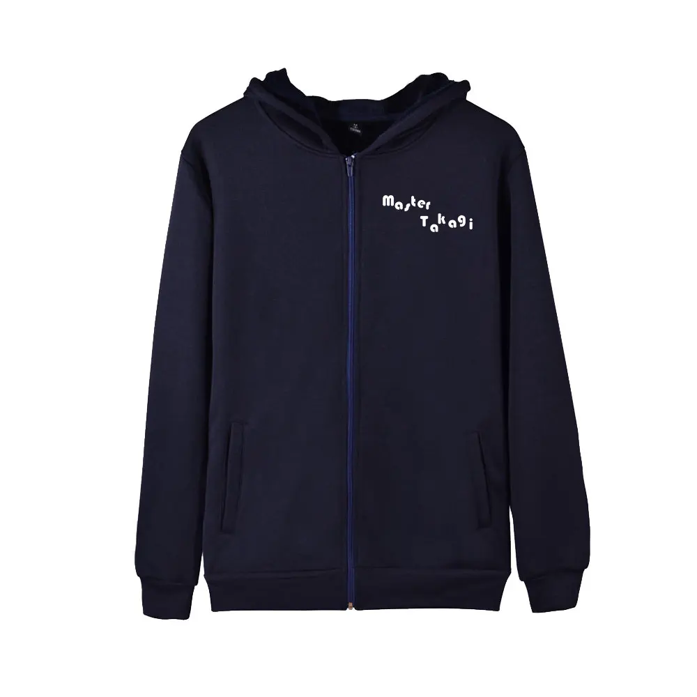 

LIANSHUO Teasing Master Mr. Takagi Men's Hooded Zip Coat Sweatshirt Black Women's Sweatshirt with Zip Kawaii Clothes Anime Top