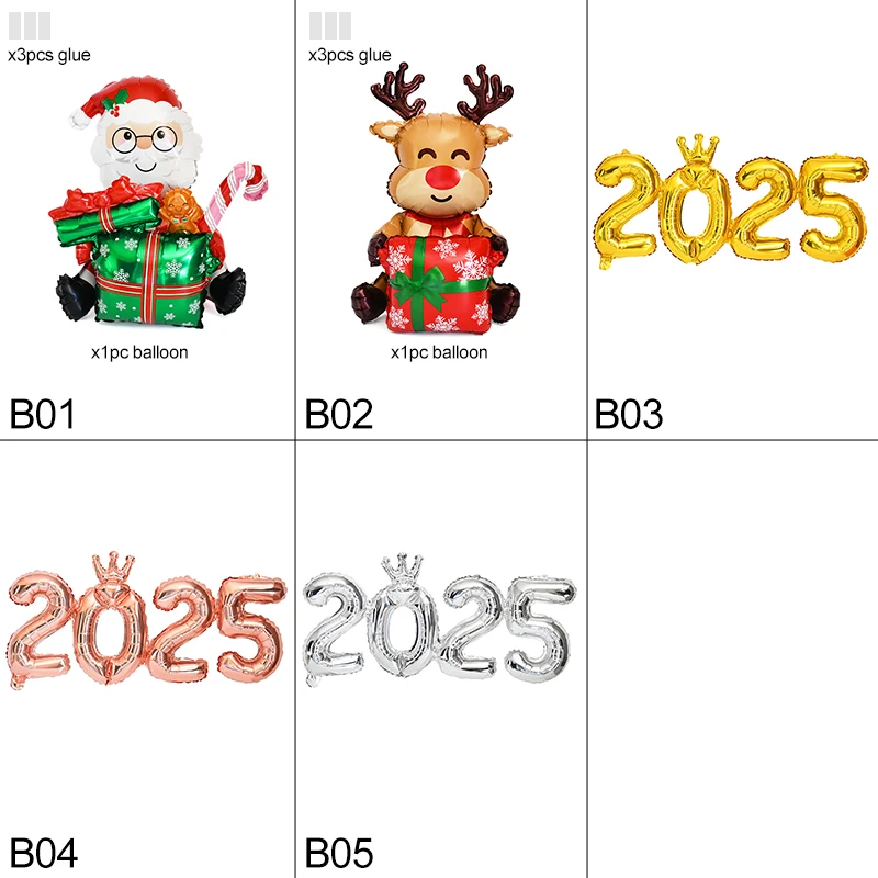 Подарочная коробка Санта-Клаус Лось Олень Фольгированный шар Рождественские