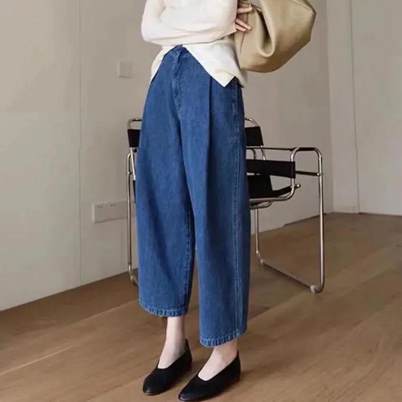 

New Summer Thin Section Harem Jeans Women High Waist Casual Loose Wide Leg Denim Pants Female q203
