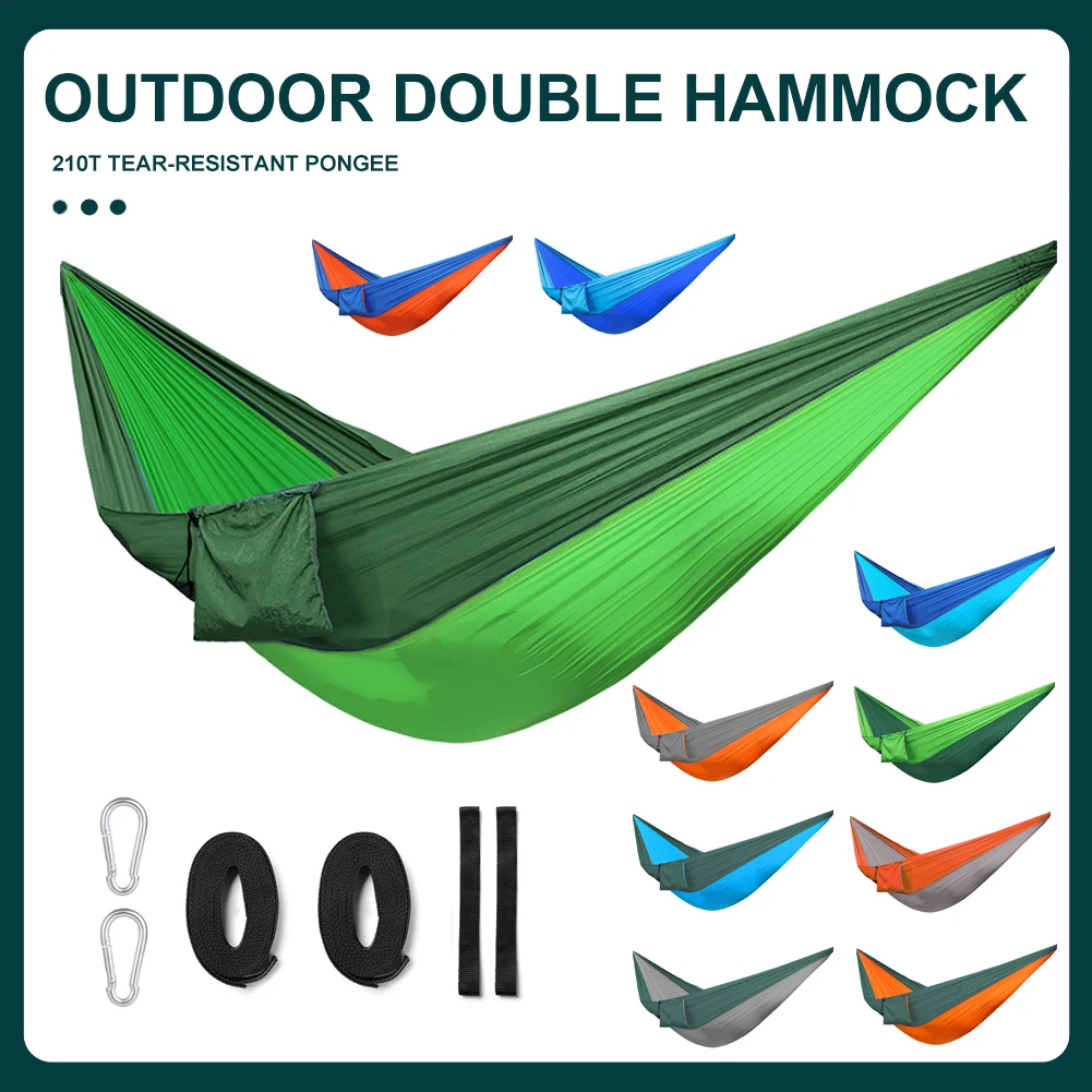 

2022 New Camping Hammock Double Person Parachute Hammock with Hanging Ropes for Backpacking Camping Hiking Travel Beach Garden