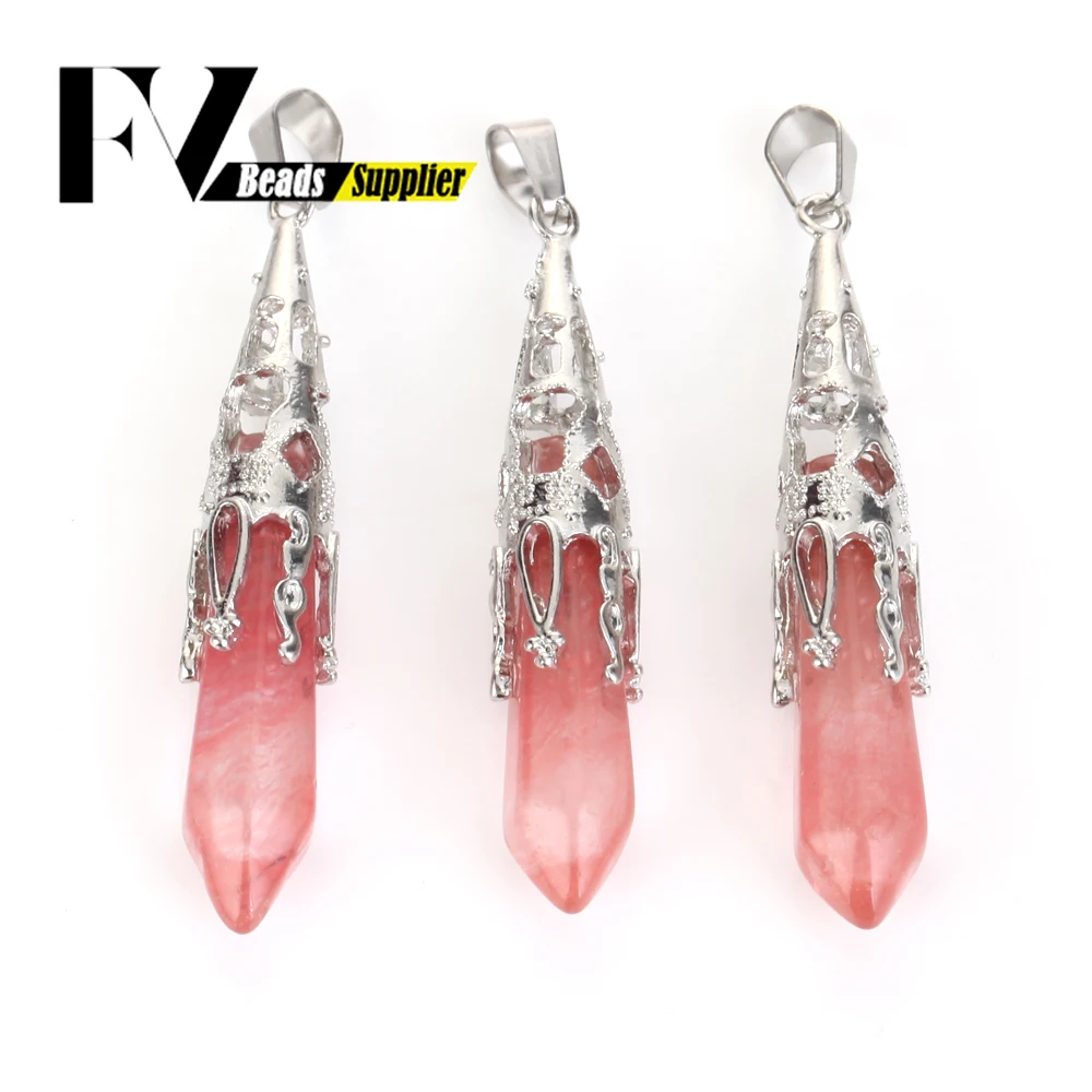 1 шт. 60 мм натуральный кристалл агат кварцевый камень бусины длинные подвески из