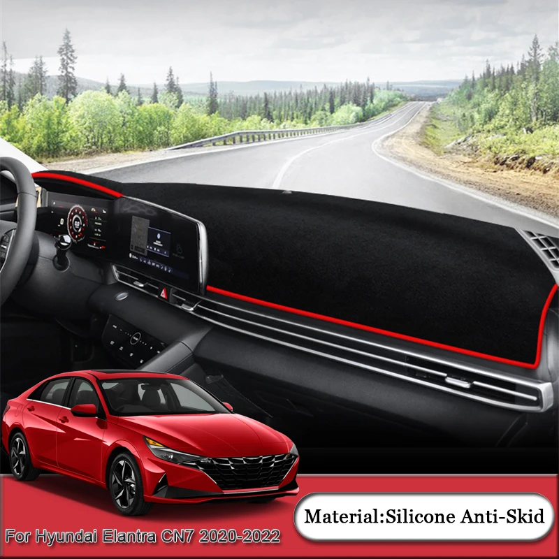

Car Styling For Hyundai Elantra CN7 2020-2022 Dashboard Protective Mat Shade Cushion Pad Rose Carpet Mat Cover Auto Accessories