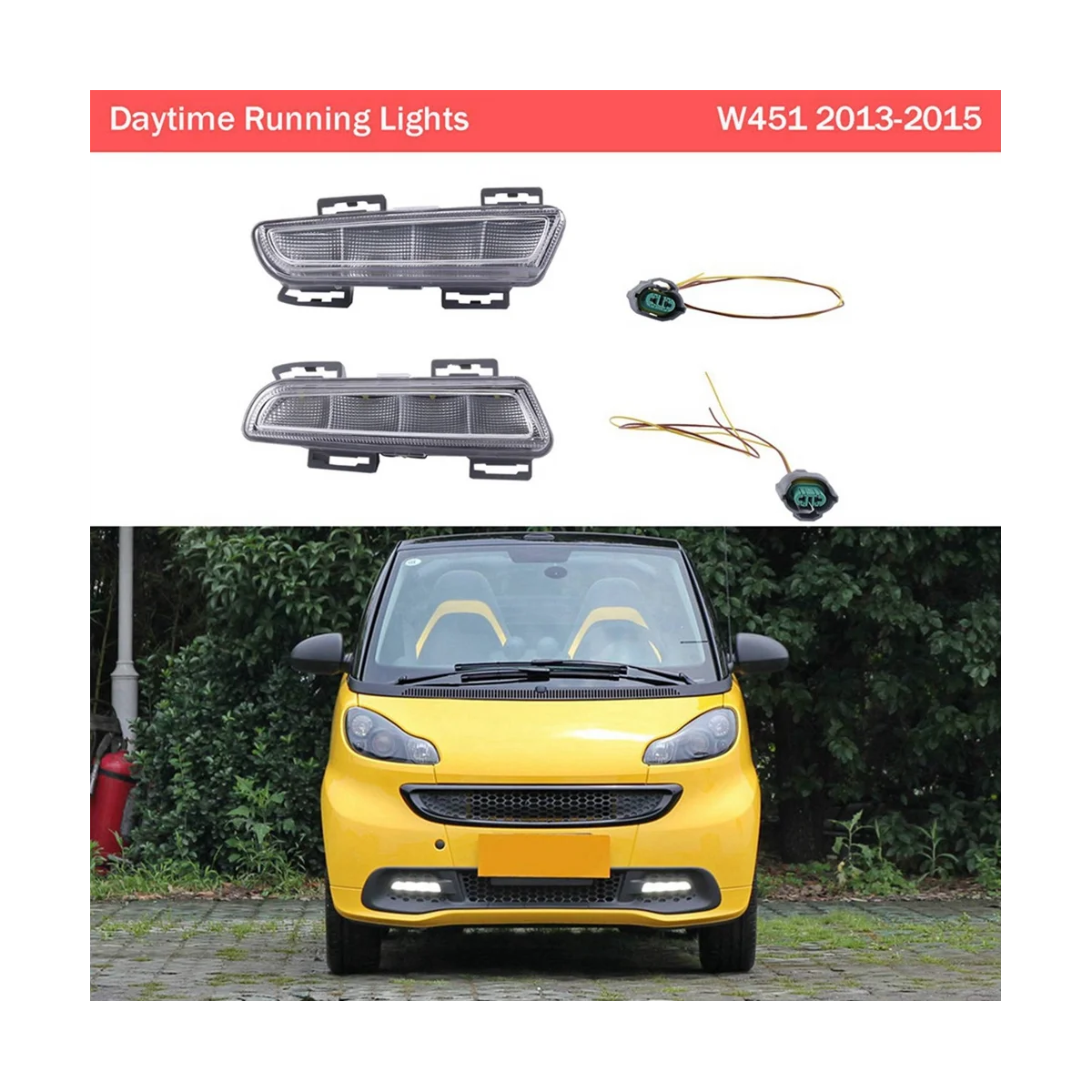 

Автомобильный передний бампер, левый и правый противотуманные фары, дневные ходовые огни для Benz Old Smart W451 A4519060351 A4519060451