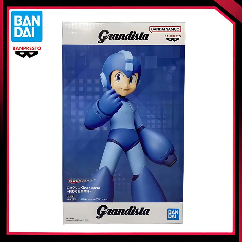 Фото В наличии: Оригинальная коллекционная фигурка персонажа игры Bandai Grandista Rockman MegaMan, модель-игрушка, украшение, аниме-фигурка