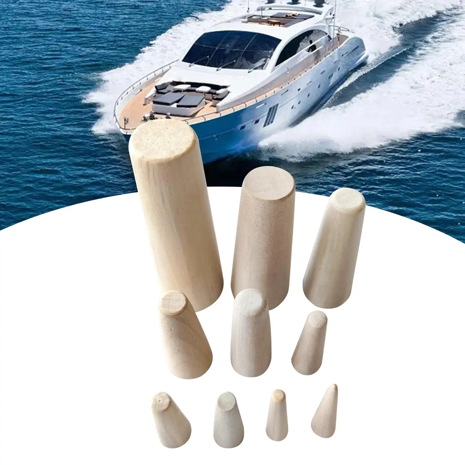 

10x Boat Emergency Wood Plugs Easily Use Simple Design Plugs Up Hole Conical