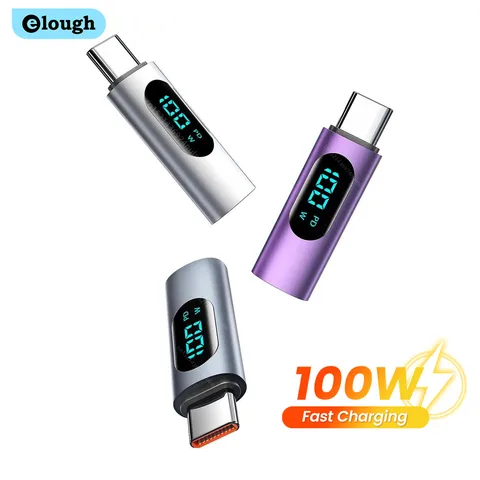 Адаптер Elough с USB Type C на USB C, 100 Вт, 5 А, быстрая зарядка, OTG, конвертер для Macbook, iPad Pro, iPhone 15, ноутбука