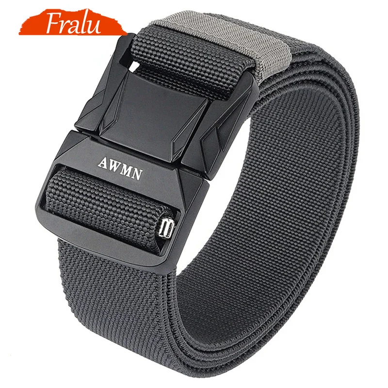2023 Stretch Tactical Belts For Men Anti-Rust Metal Quick Release Buckle Outdoor Work Sports Belt 1200D Real Nylon Jeans Belt