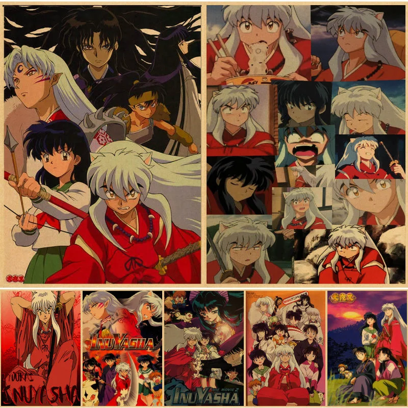 

Настенные плакаты Inuyasha, настенные плакаты, настенные плакаты, украшения для спальни в стиле мусульманского аниме, настенные плакаты