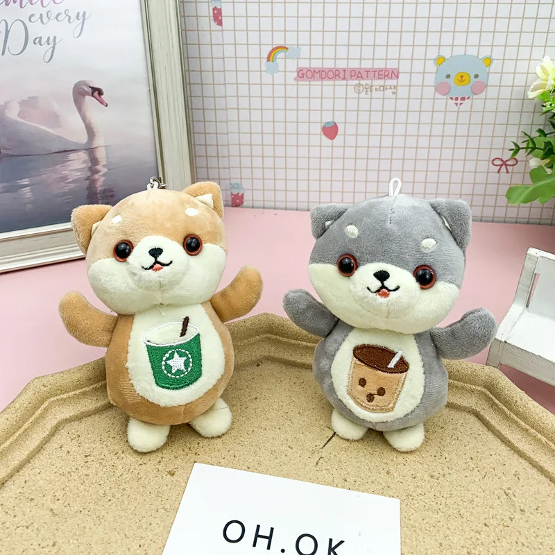 

Cartoon Pearl Milk Tea Dog Plush Doll Keychain Plush Backpack Pendant Creative Shiba Inu Car Keychain Ins Fashion Birthday Gifts