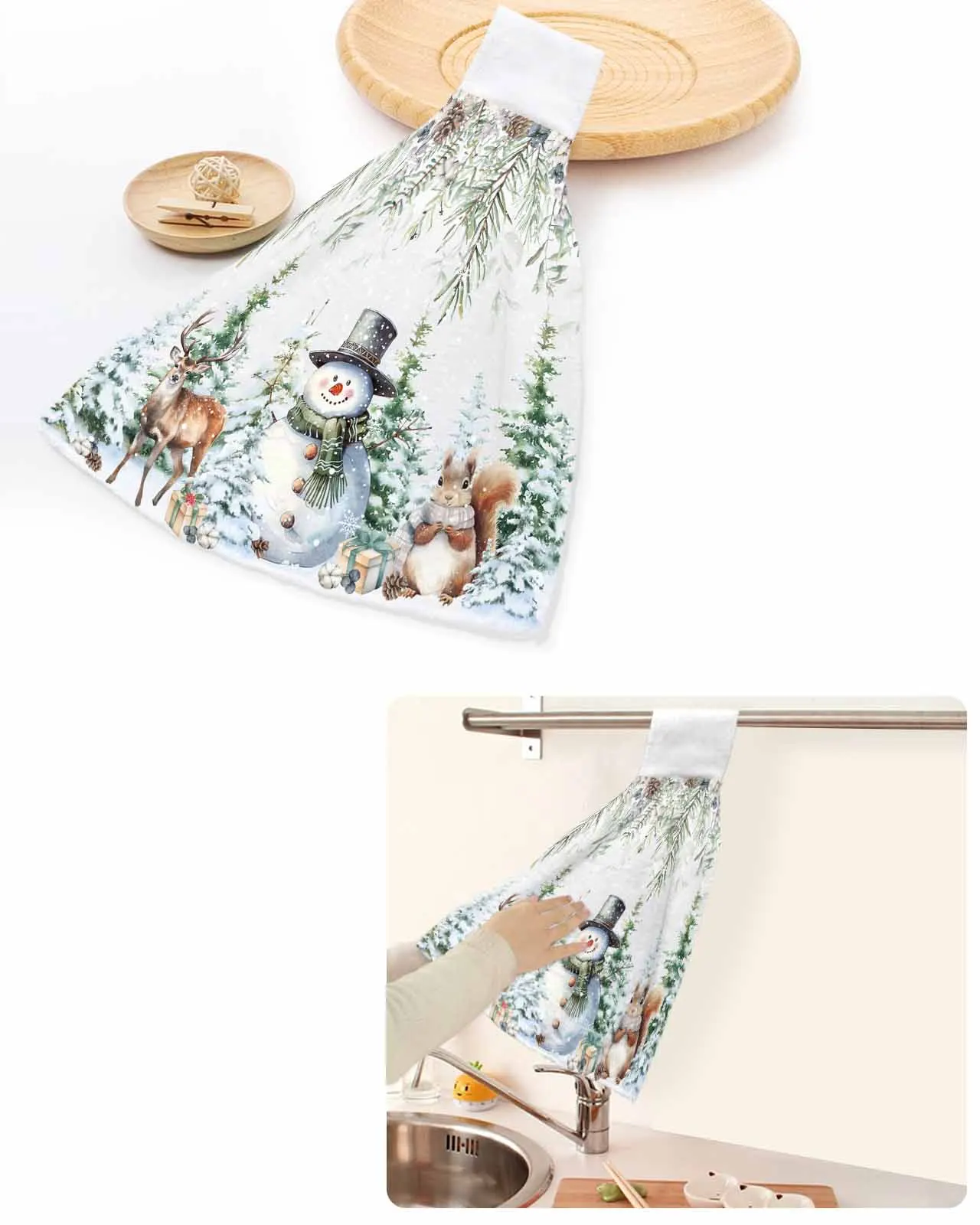 Рождественское полотенце с снеговиком