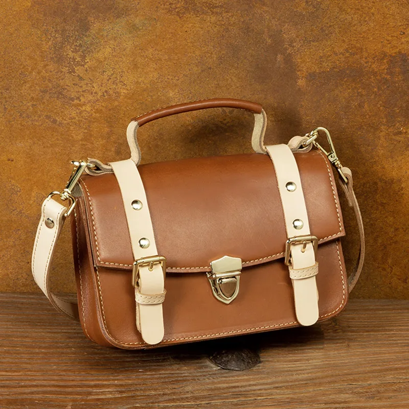 Кожаная сумка через плечо новинка 2024 модная контрастная маленькая Joker кожаная