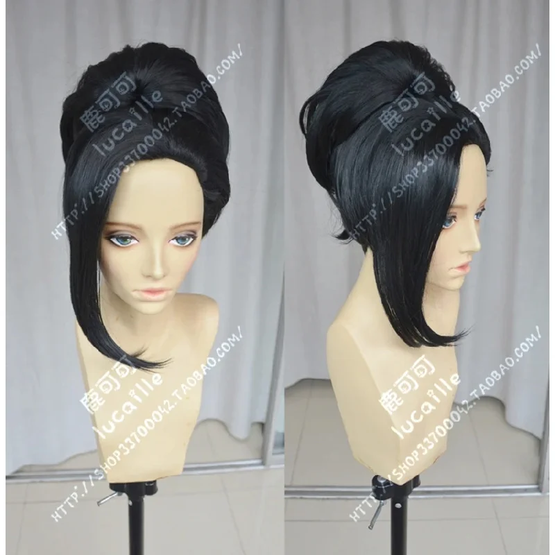 Парик для косплея из аниме Baku no Hero Momo Yaoyorozu короткий черный термостойкий конский