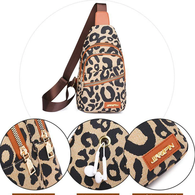 Леопардовые модные сумки-слинги для женщин маленькие забавные сумки через плечо