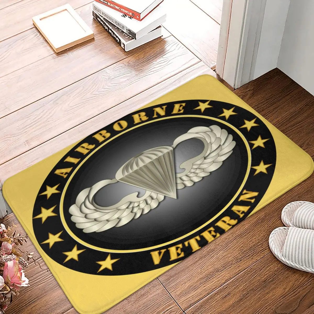 

Army Airborne Veteran Carpet, Polyester Floor Mats Mats Personalized Doorway Carpets Festivle Gifts Mats Customizable