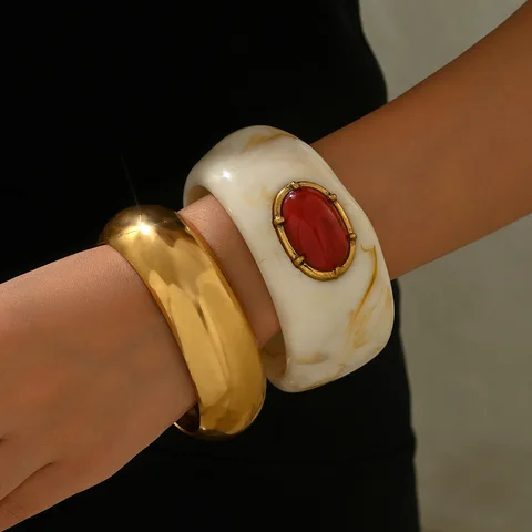 ZVOIJIO Новый изогнутый браслет для украшения рук из смолы из сплава