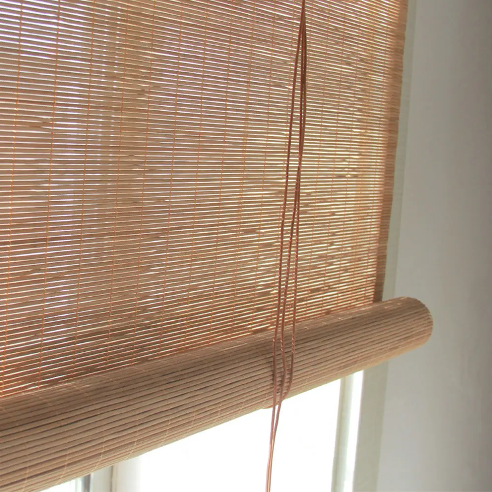 Легко устанавливаемые бамбуковые роликовые шторы затемняющие для окон дневной