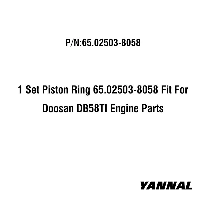 1 комплект поршневых колец 65.02503-8058 подходит для деталей двигателя Doosan DB58TI