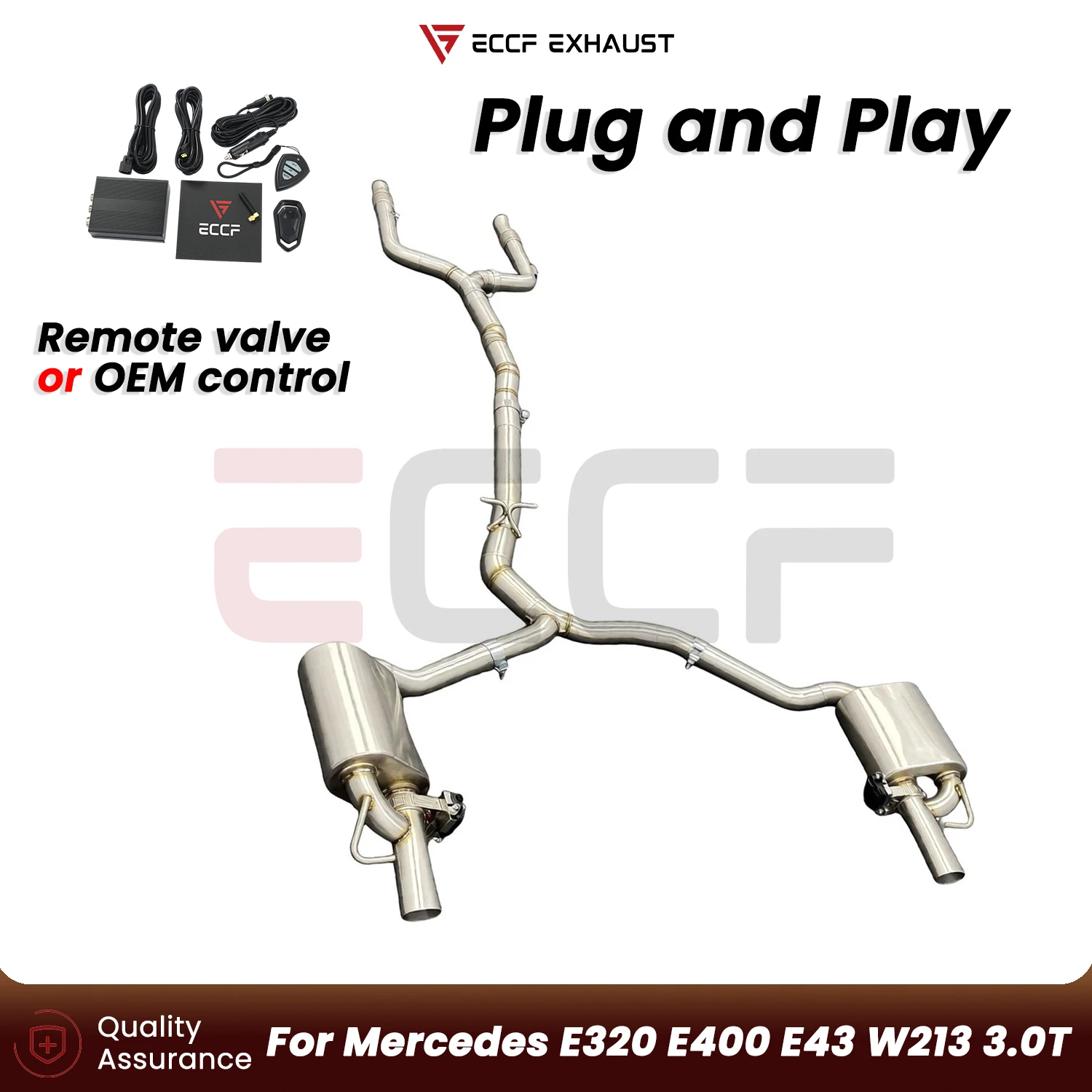Фото Спортивная выхлопная система из нержавеющей стали Catback для Mercedes E320 E400 E43 W213 3.0T с агрессивным звуком, установка Plug and Play. №1