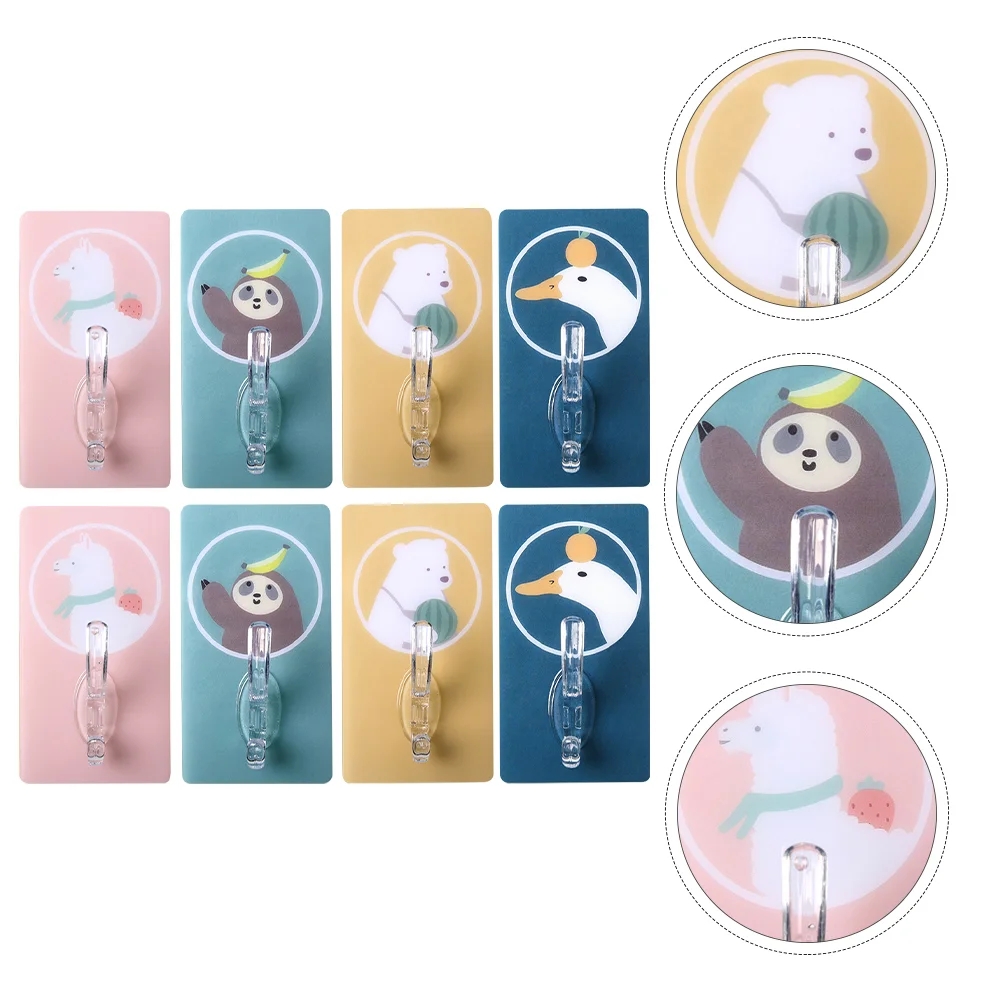 

8pcs Adorable Adhesive Hooks Home Wall Mounted Hook Punch Free Wall Hanger